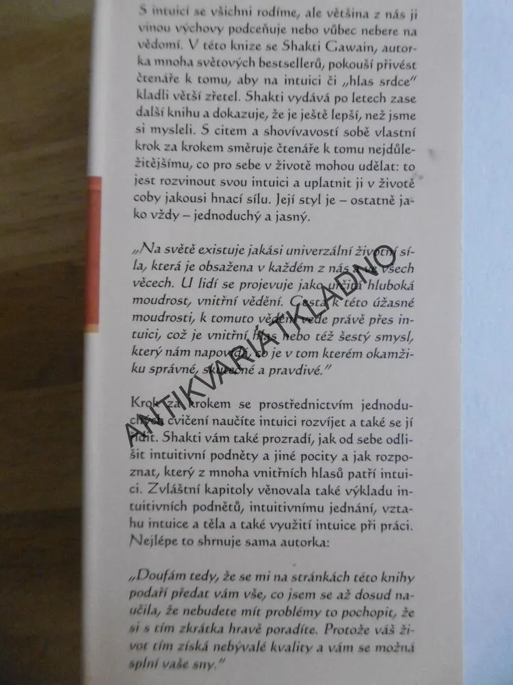 ROZVÍJENÍ INTUICE, TVŮRČÍ PŘEDSTAVIVOST II., SHAKTI GAWAIN, **an