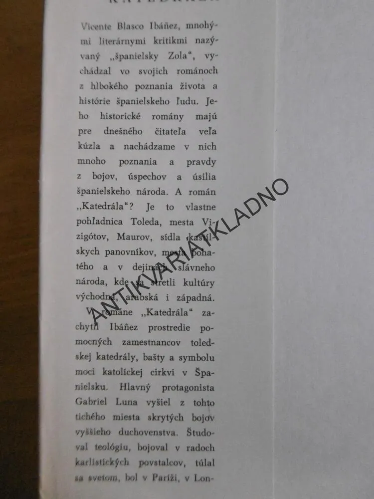 KATEDRÁLA, VICENTE BLASCO IBÁNEZ, **an