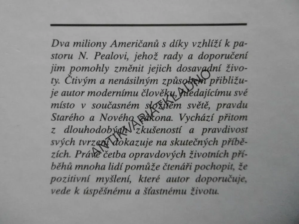 SÍLA POZITIVNÍHO MYŠLENÍ, NORMAN VINCENT PEALE, **an