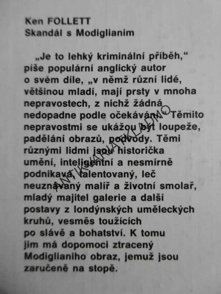 SKANDÁL S MODIGLIANIM, KEN FOLLETT, **an
