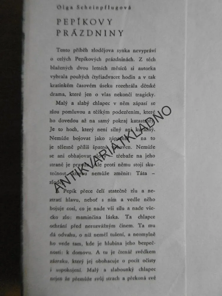 PEPÍKOVY PRÁZDNINY, OLGA SCHEINPFLUGOVÁ, **an