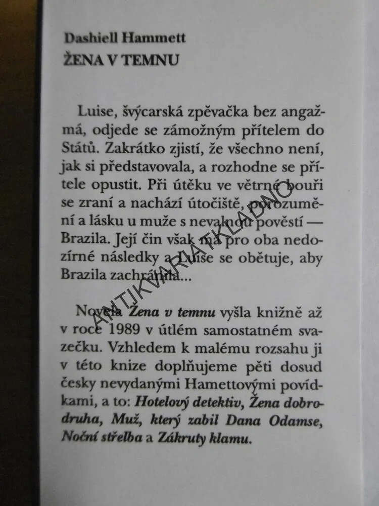 ŽENA V TEMNU, DASHIELL HAMETT, **an