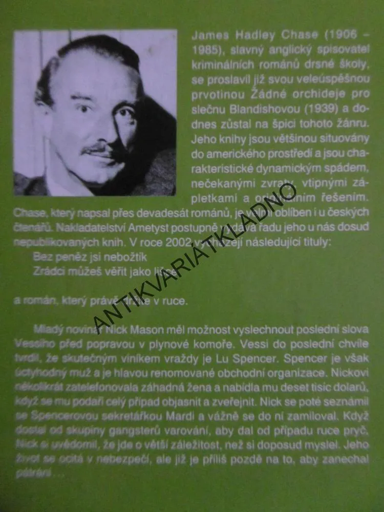VĚNEC PRO TEBE, LÁSKO, JAMES HADLEY CHASE, **an