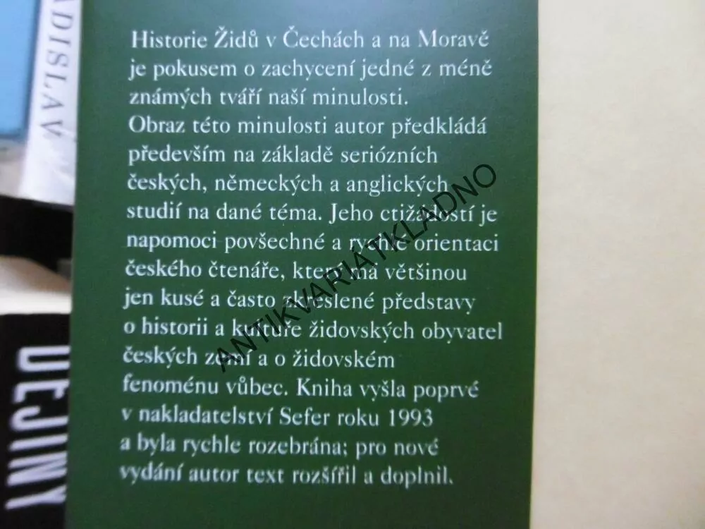 HISTORIE ŽIDŮ V ČECHÁCH A NA MORAVĚ, TOMÁŠ PĚKNÝ, **an