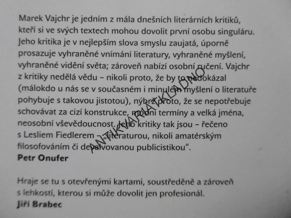 VYLOŽENÉ KNIHY, MAREK VAJCHR, **an