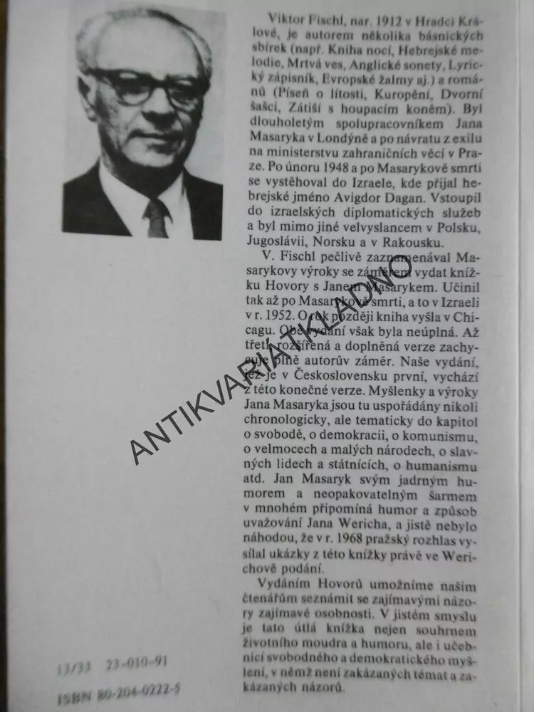 HOVORY S JANEM MASARYKEM, VIKTOR FISCHL, **an