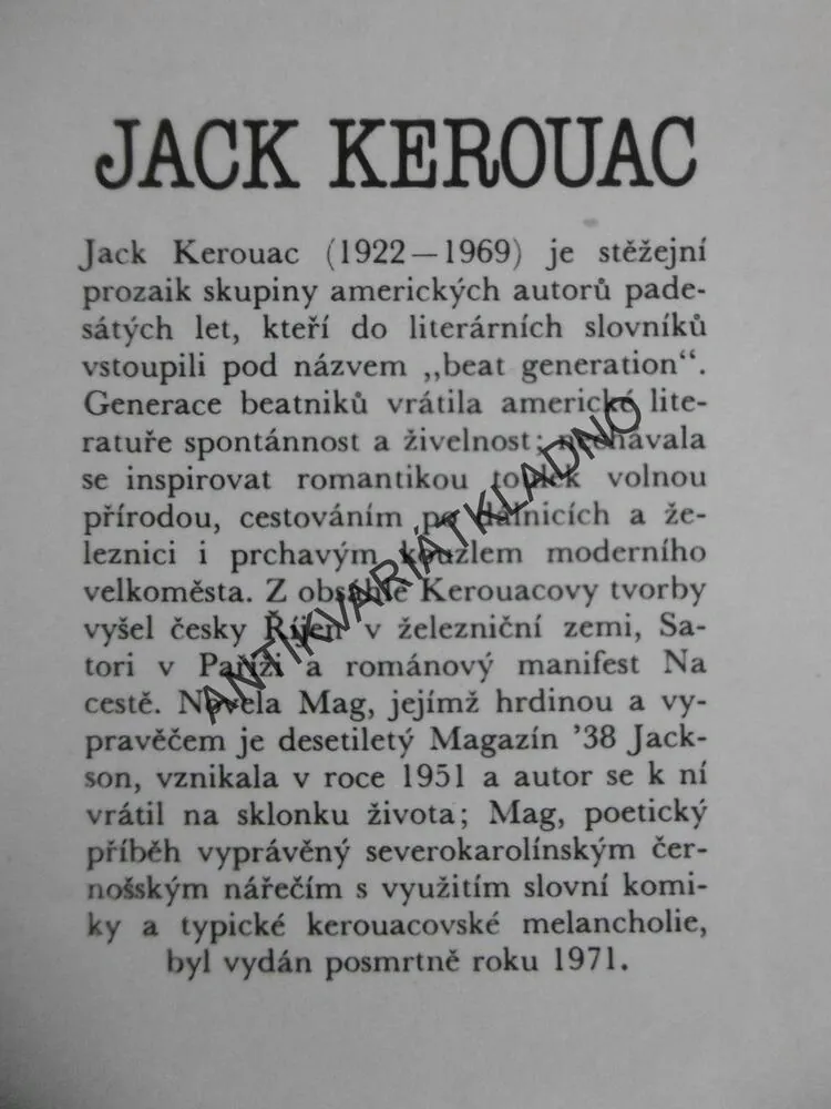MAG, JACK KEROUAC, **an
