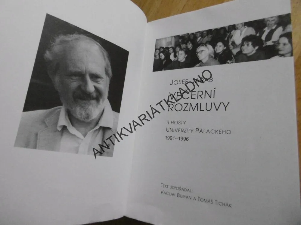 VEČERNÍ ROZMLUVY S HOSTY UNIVERZITY PALACKÉHO 1991 - 1996, JOSEF JAŘAB, **an