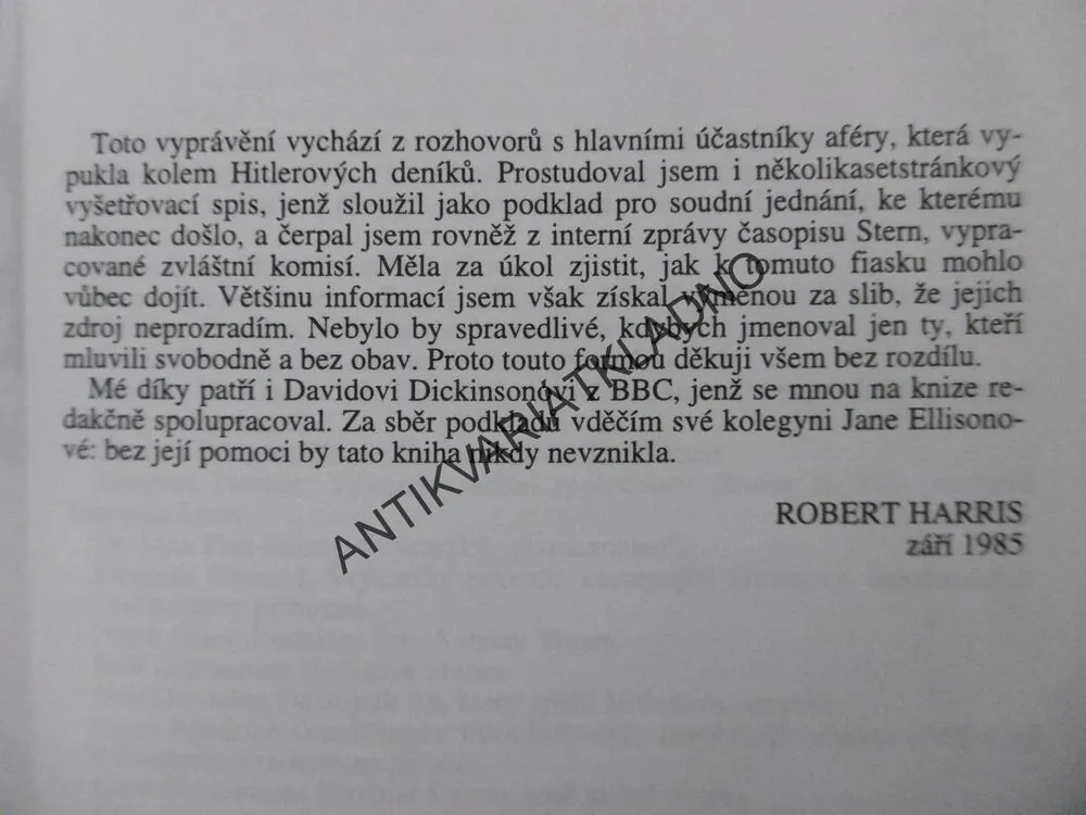 OBCHOD S HITLEREM, ROBERT HARRIS, **an