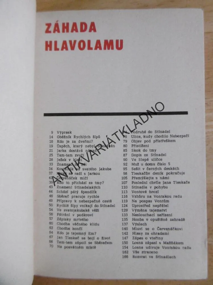 ZÁHADA HLAVOLAMU, JAROSLAV FOGLAR, RYCHLÉ ŠÍPY, BLOK 1970, **an