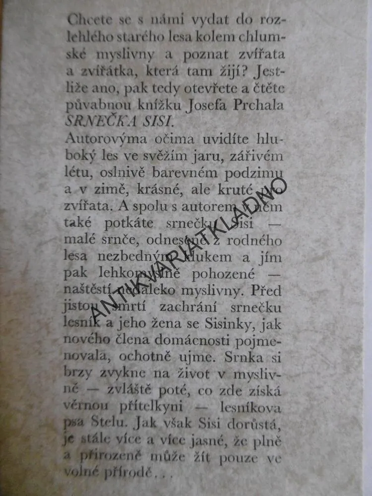 SRNEČKA SISI, JOSEF PRCHAL, **an