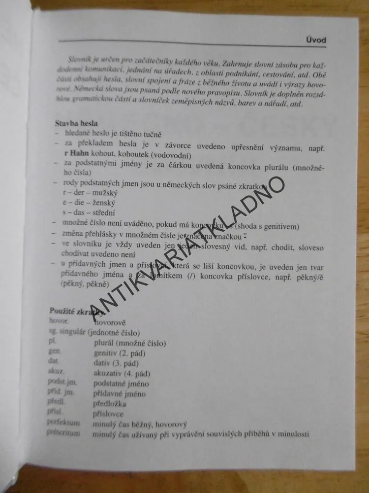 NĚMECKO-ČESKÝ, ČESKO-NĚMECKÝ PRAKTICKÝ SLOVNÍK, **an