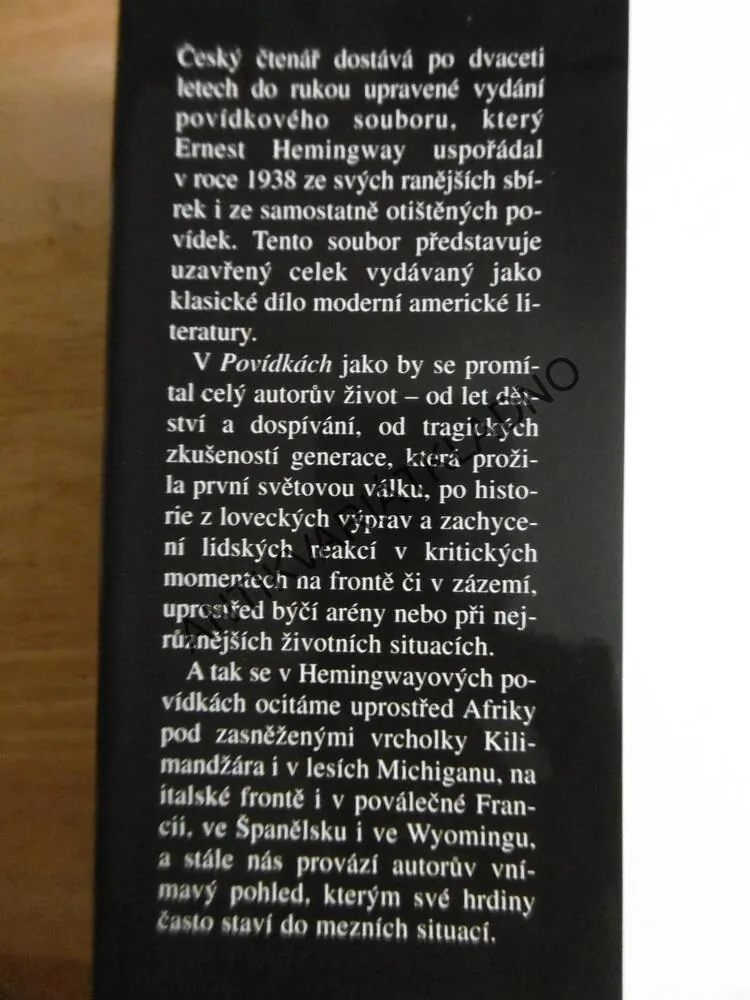 POVÍDKY, ERNEST HEMINGWAY, **an