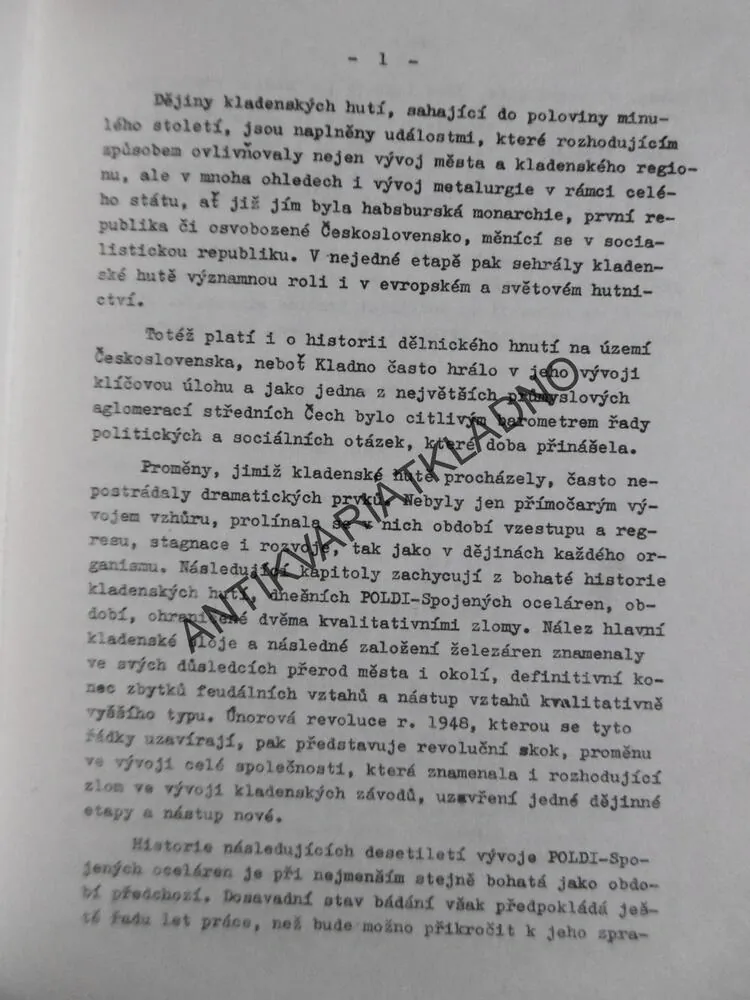 PROMĚNY Z HISTORIE KLADENSKÝCH HUTÍ, JIŘÍ KOVAŘÍK, **an