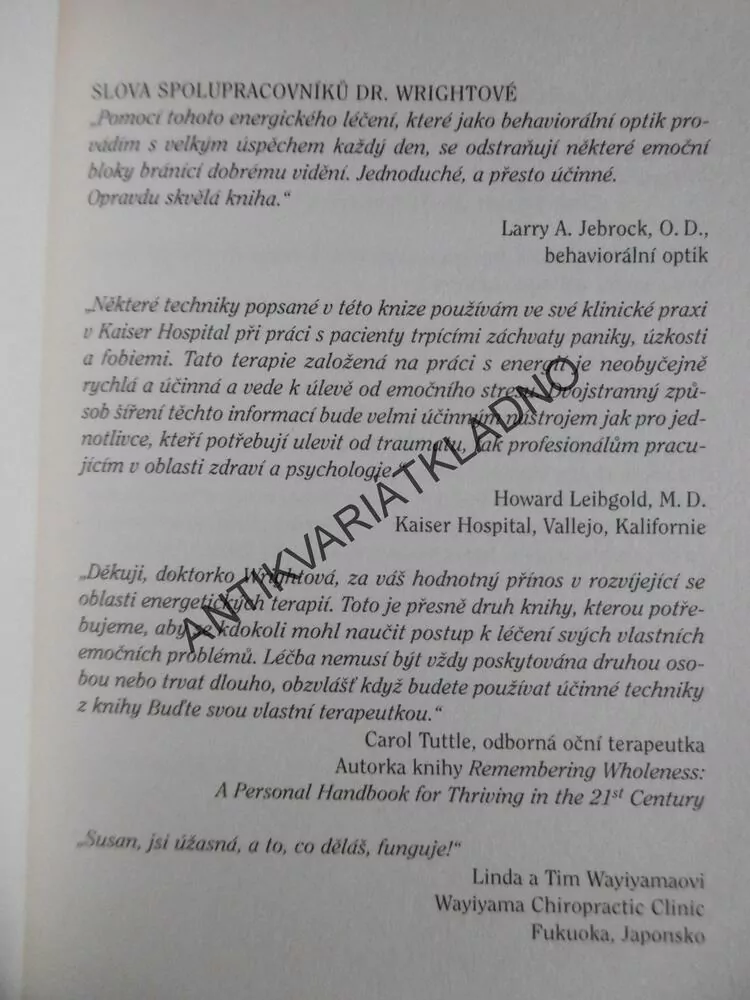 BUĎTE SVOU VLASTNÍ TERAPEUTKOU, JSTE ZODPOVĚDNÍ ZA SVÉ DUŠEVNÍ ZDRAVÍ, SUSAN WRIGHT, Ph. D., **an