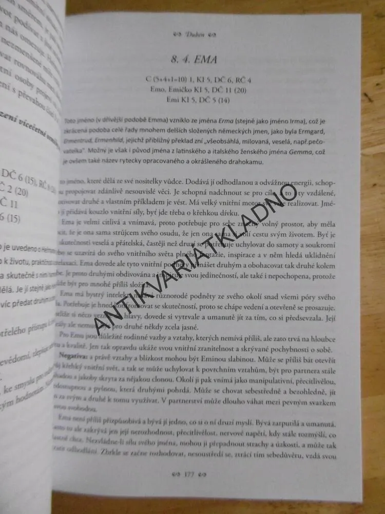 VELKÝ JMENNÝ NUMEROLOGICKÝ KALENDÁŘ, **an