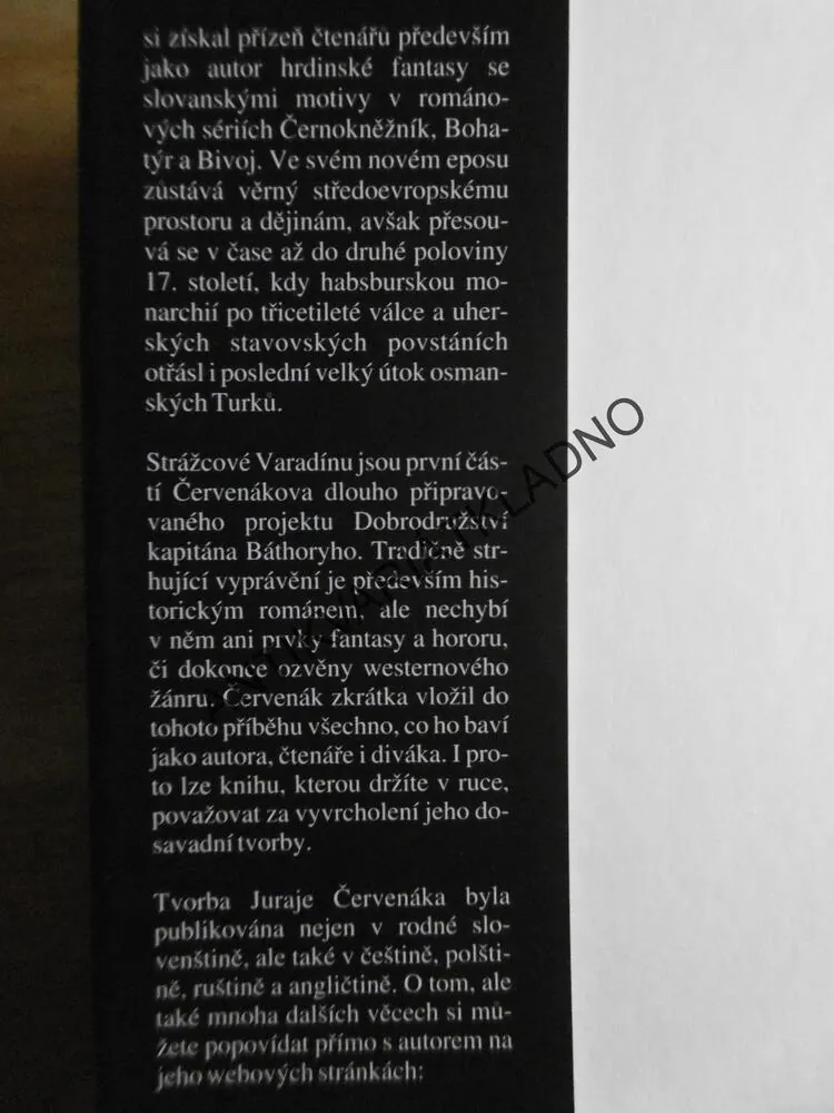 STRÁŽCOVÉ VARADÍNU, JURAJ ČERVENÁK, **an