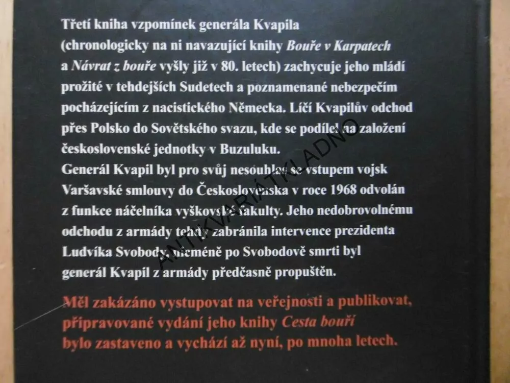 CESTA BOUŘÍ, OLDŘICH KVAPIL, **an