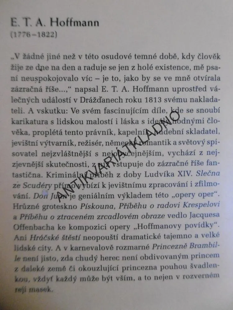 PRINCEZNA BAMBILLA A JINÉ FANTASTICKÉ POVÍDKY, E. T. A. HOFFMANN, **an