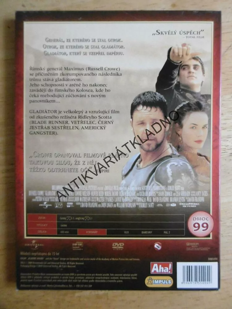 GLADIÁTOR, DVD FILM 