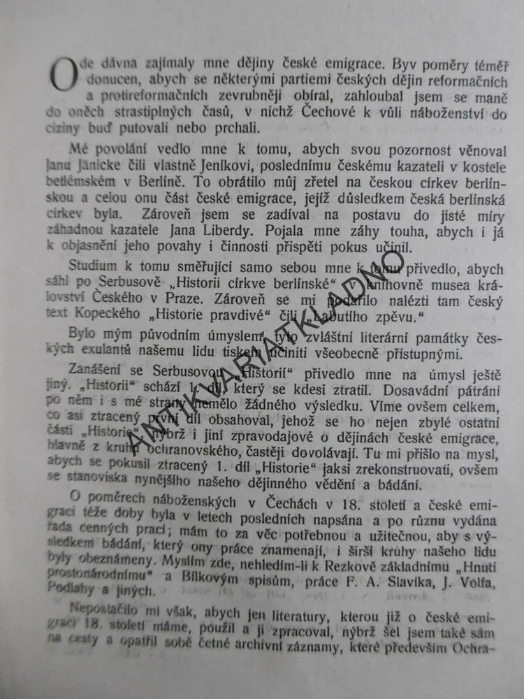 Z DĚJIN ČESKÉ EMIGRACE OSMNÁCTÉHO STOLETÍ, 1911, ADOLF SKALSKÝ, **an
