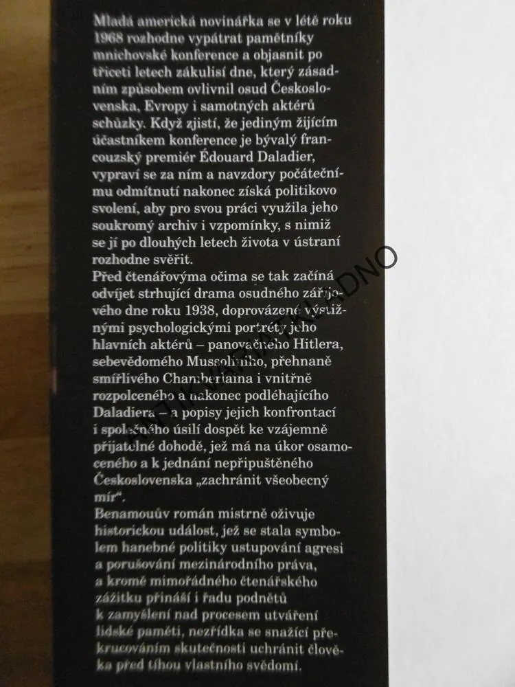 MNICHOVSKÝ PŘÍZRAK, GEORGES-MARC BENAMOU, **an