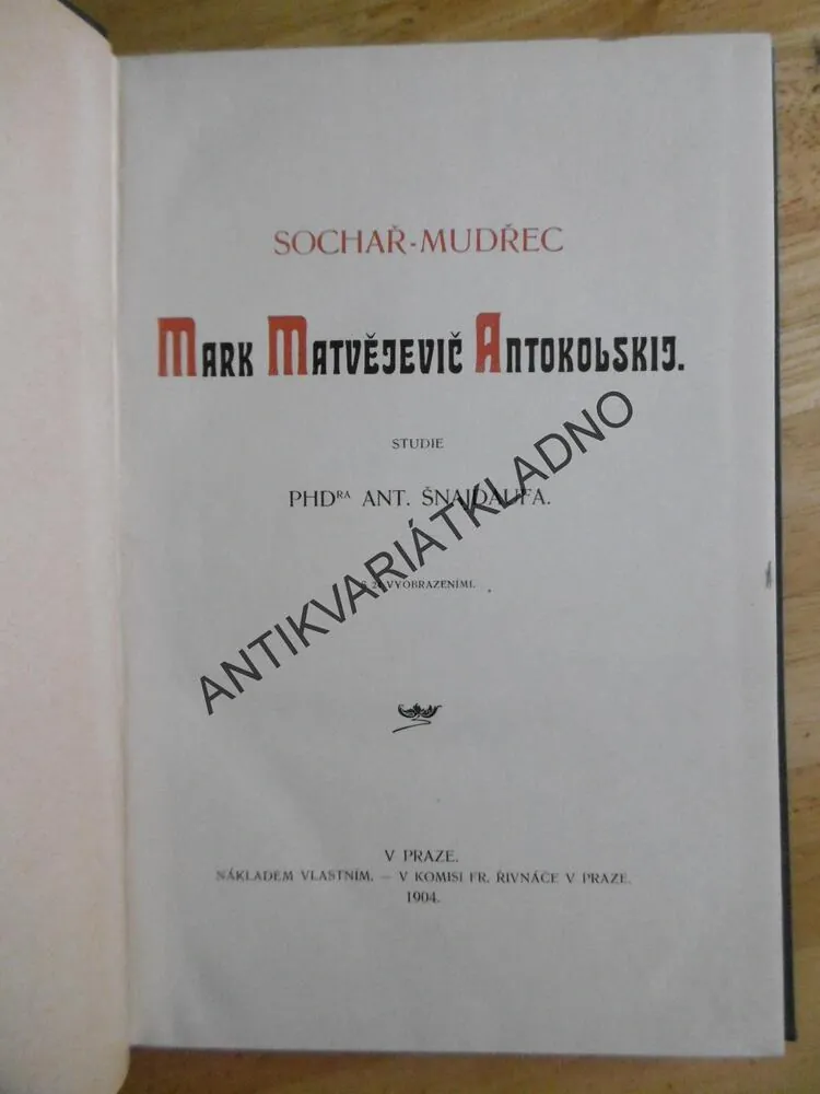 SOCHAŘ- MUDŘEC, MARK MATVĚJEVIČ ANTOKOLSKIJ, STUDIE AMNT. ŠNAJDAUF, 1904