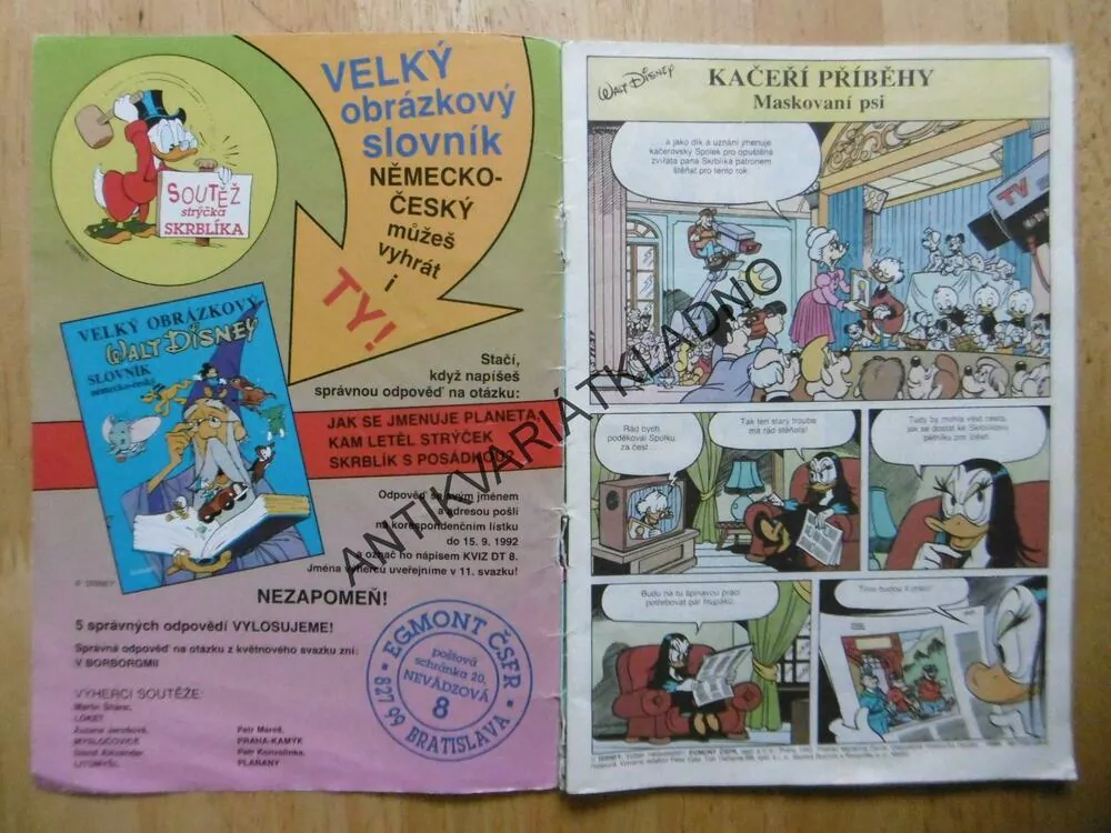 DUCK TALES, KAČEŘÍ PŘÍBĚHY, 8/1992, KOMIKS, DISNEY