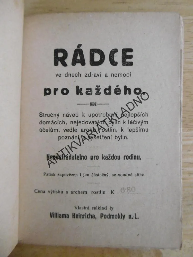 RÁDCE VE DNECH ZDRAVÍ A NEMOCI PRO KAŽDÉHO,