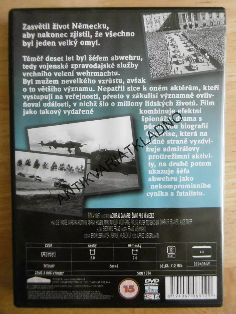 ADMIRÁL CANARIS: ŽIVOT PRO NĚMECKO, DVD FILM
