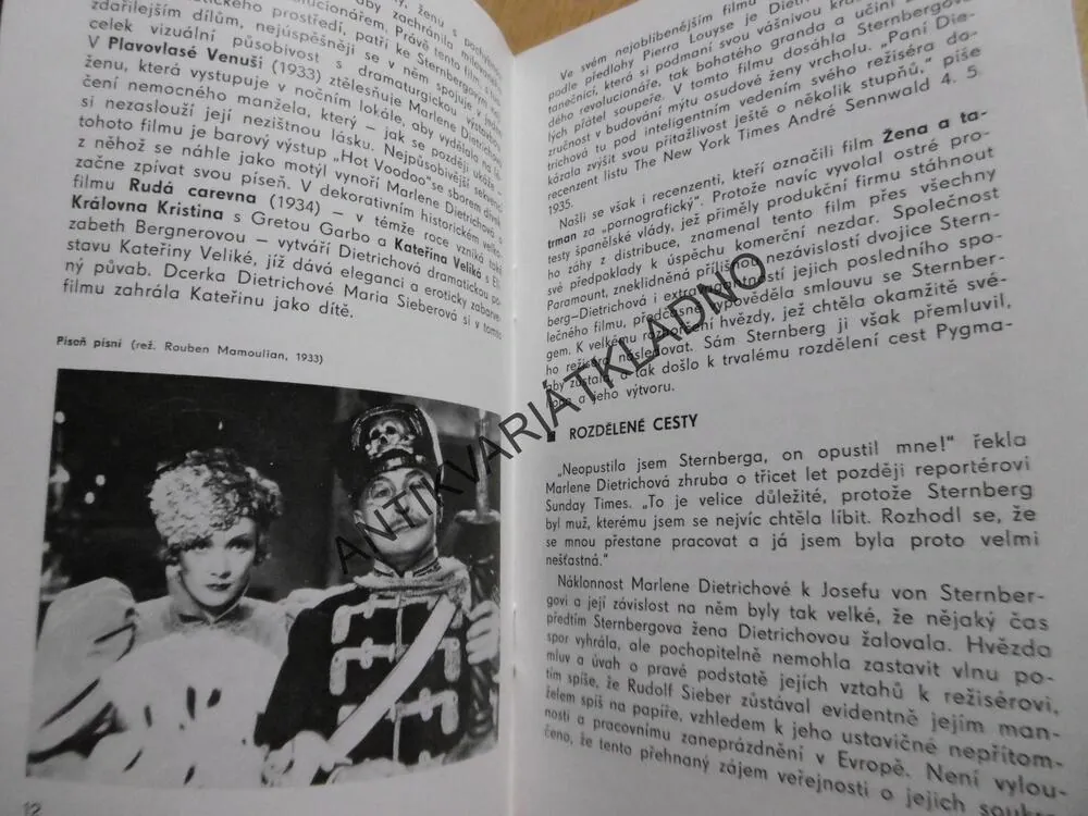 MARLENE DIETRICHOVÁ, ČS FILMOVÝ ÚSTAV