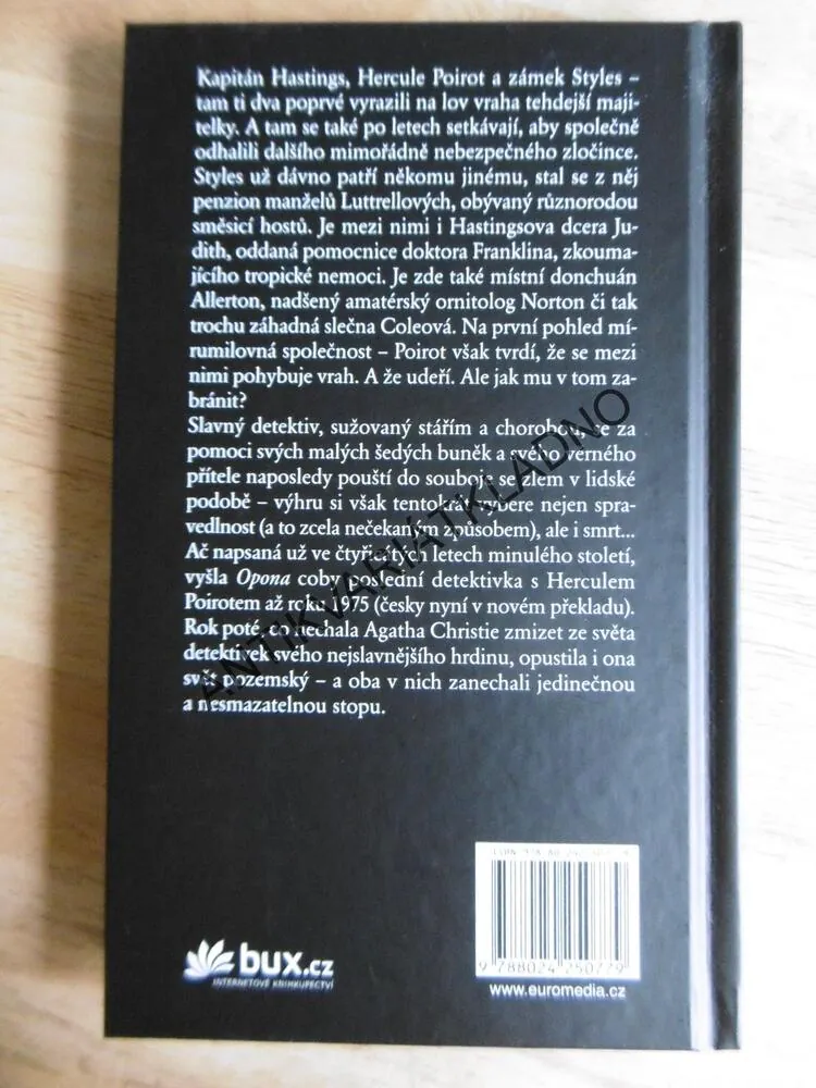 OPONA POSLEDNÍ PŘÍPAD HERCULA POIROTA, AGATHA CHRISTIE,