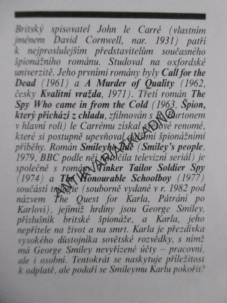 SMILEYHO LIDÉ, JOHN LE CARRÉ, **an
