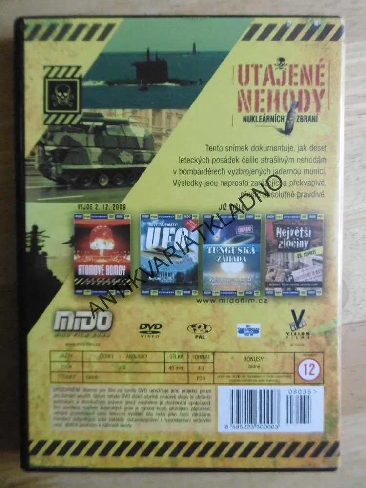 UTAJENÉ NEHODY NUKLEÁRNÍCH ZBRANÍ, DVD FILM