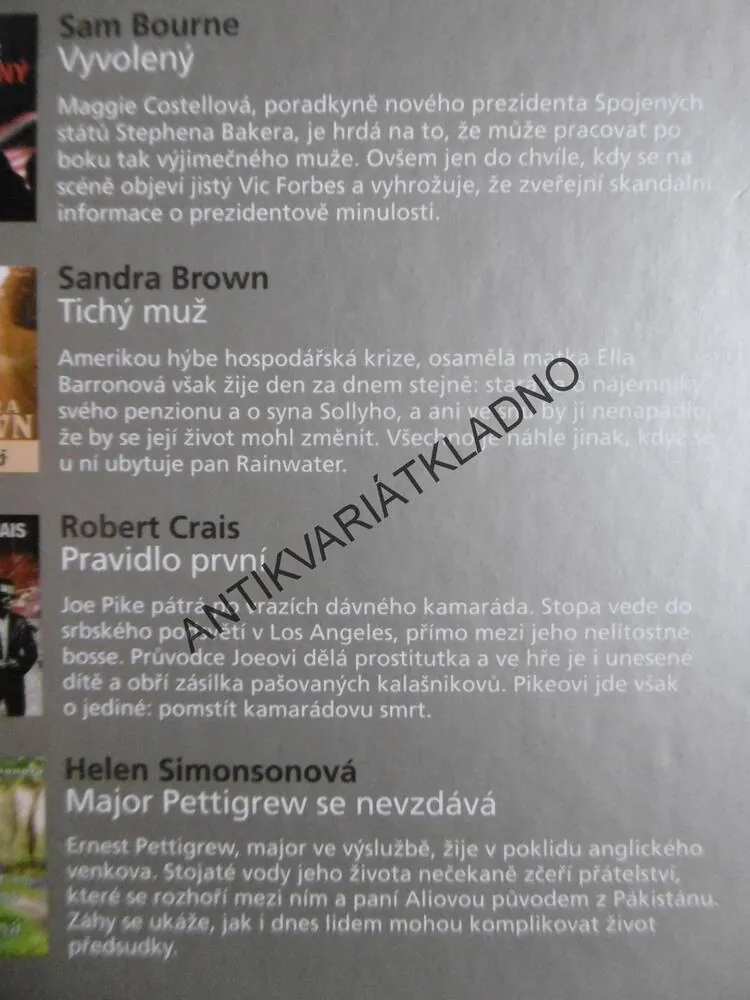 SAM BOURNE, SANDRA BROWN, ROBERT CRAIS, HELEN SIMONSOVÁ, **an