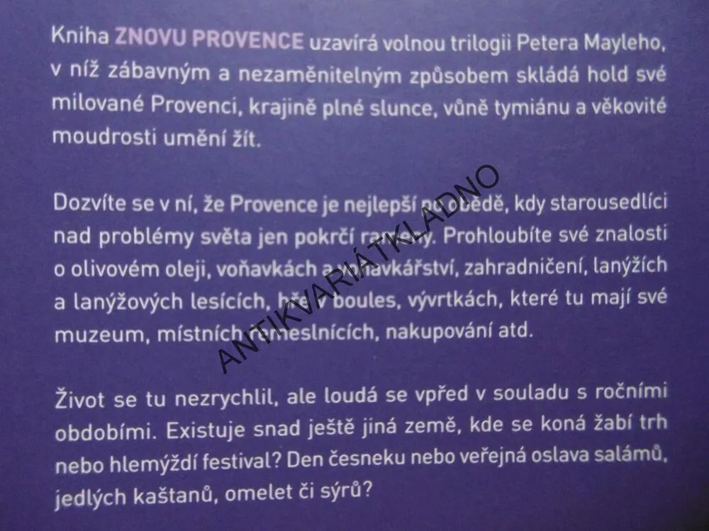 ZNOVU PROVENCE, PETER MAYLE, **an