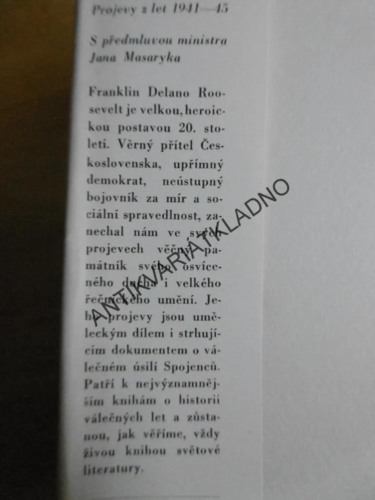 ZA LEPŠÍ SVĚT, FRANKLIN DELANO ROOSEVELT, **an