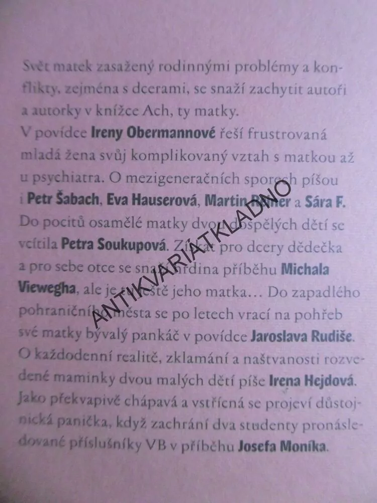 ACH, TY MATKY, VIEWEGH, OBERMANNOVÁ A DALŠÍ, **an