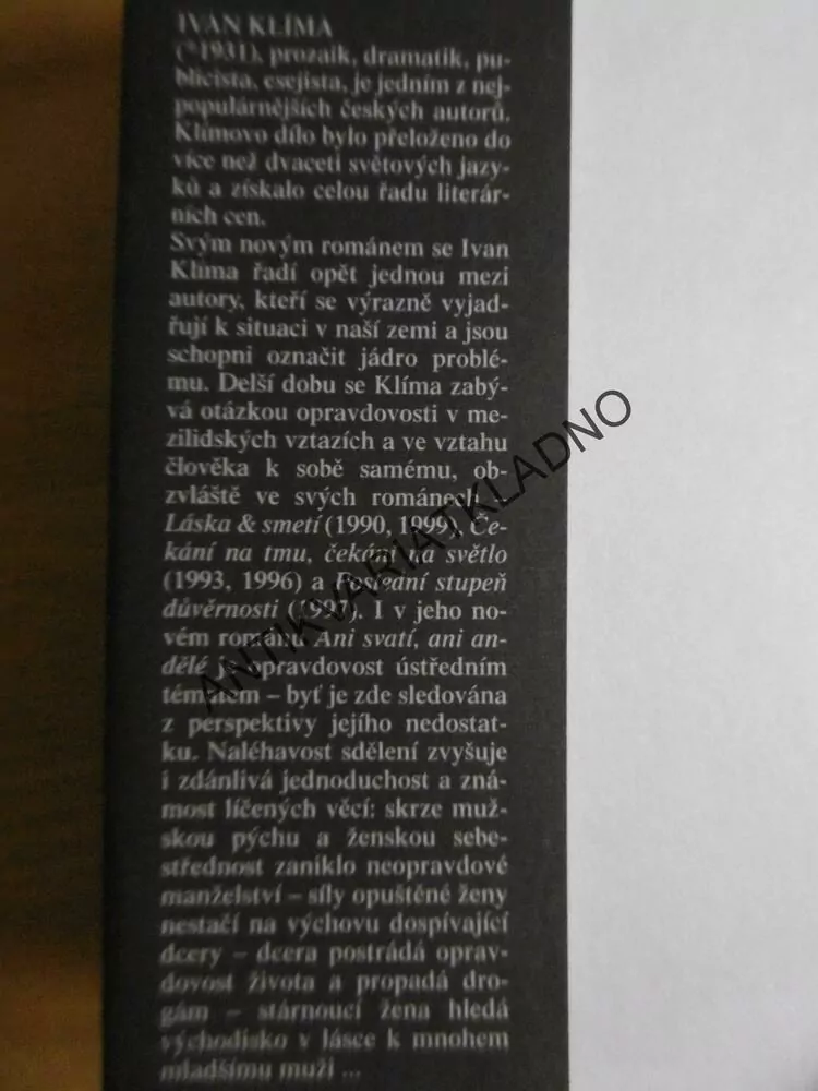 ANI SVATÍ, ANI ANDĚLÉ, IVAN KLÍMA, **an