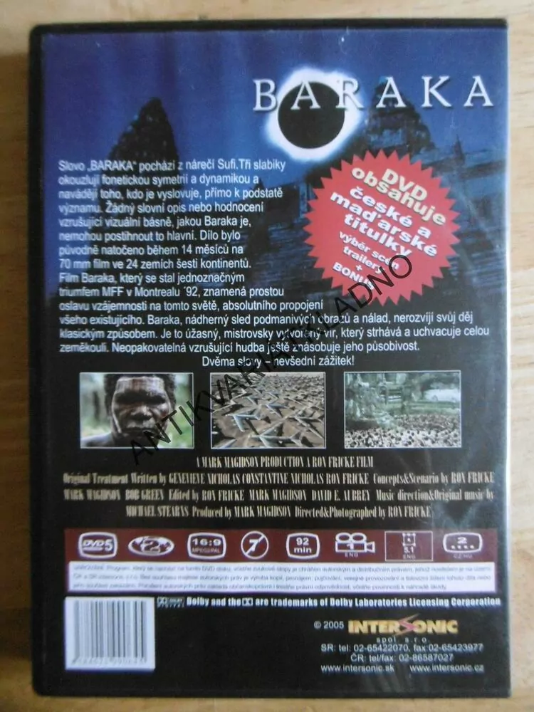 BARAKA, ODYSEA ZEMĚ, DVD FILM