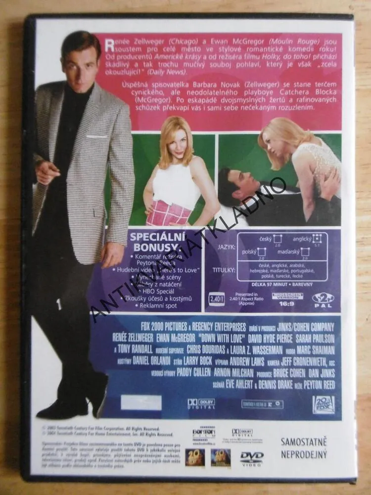 KAŠLU NA LÁSKU, RENEÉ ZELLWEGER, EWAN MCGREGOR, DVD FILM