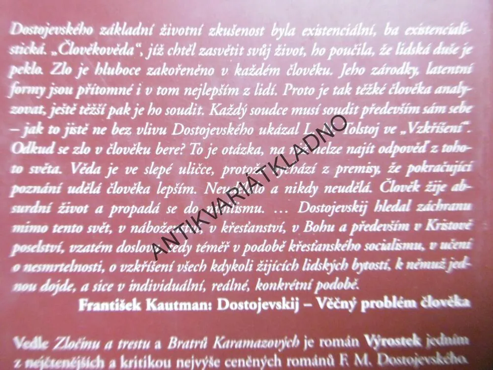 VÝROSTEK, FJODOR MICHAJLOVIČ DOSTOJEVSKIJ