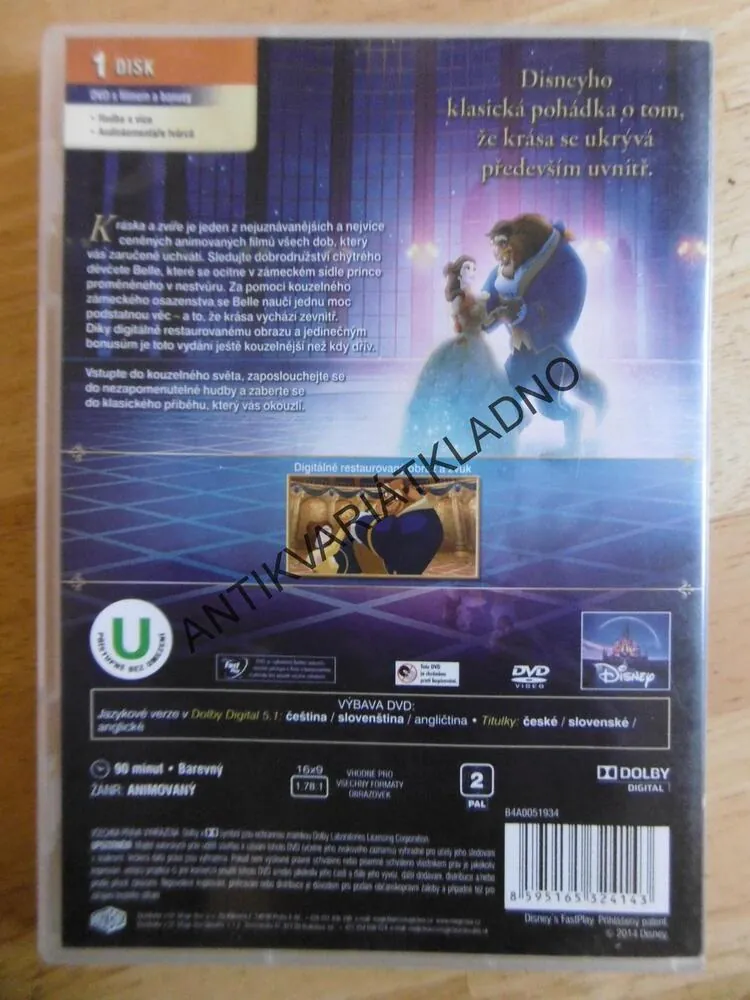 KRÁSKA A ZVÍŘE, DVD FILM