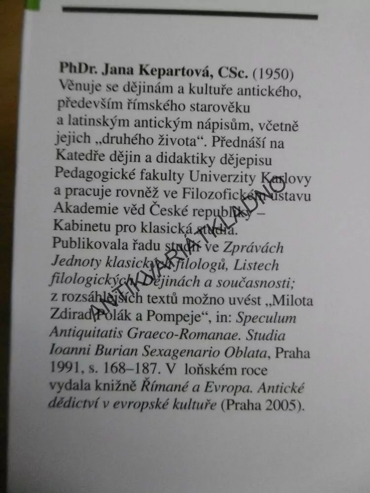 ANTIKA? ZAJDĚTE DO KINA, PŘEČTĚTE ROMÁN..., JANA KEPARTOVÁ, **an