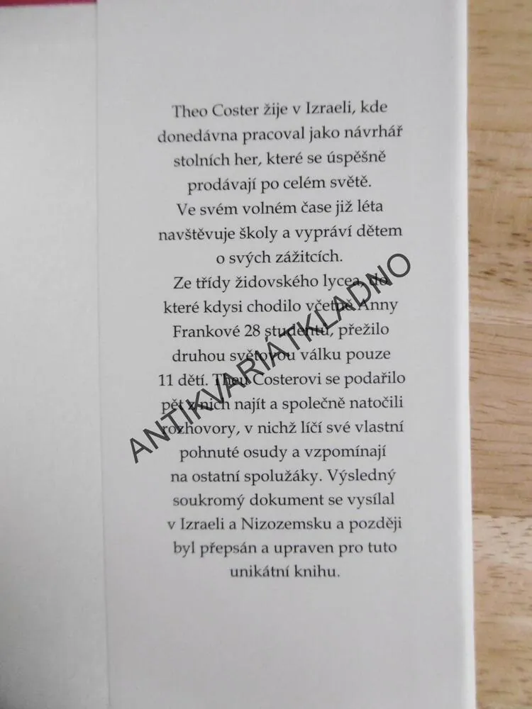 VŠICHNI JSME NOSILI HVĚZDU, ANNA FRANKOVÁ, THEO COSTER,