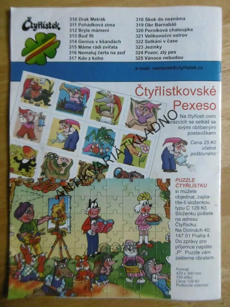 ČTYŘLÍSTEK 312 - BRÝLE MÁMENÍ