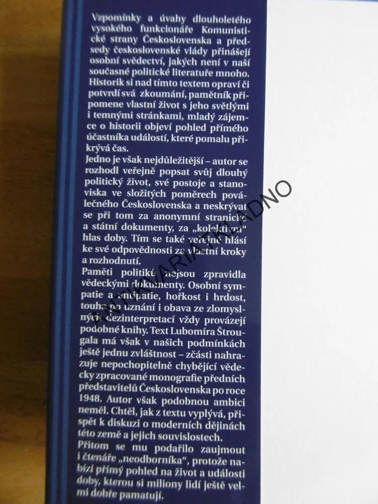 PAMĚTI A ÚVAHY, LUBOMÍR ŠTROUGAL, **an