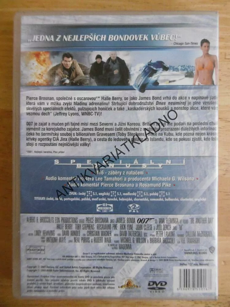DNES NEUMÍREJ, JAMES BOND 007, DVD FILM