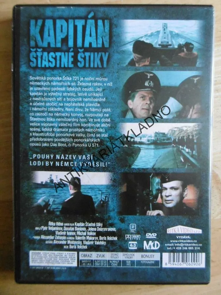 KAPITÁN ŠŤASTNÉ ŠTIKY, DVD FILM 