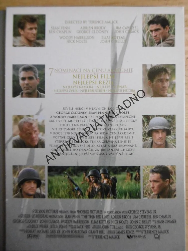TENKÁ ČERVENÁ LINIE, DVD FILM
